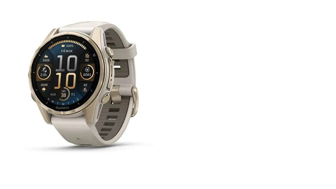 GARMIN Fenix 8 43mm Sapphire Amoled gold/light grey