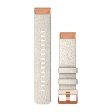 GARMIN Quickfit 20mm Nylon Fenix 7S cream grey/rose gold watch band