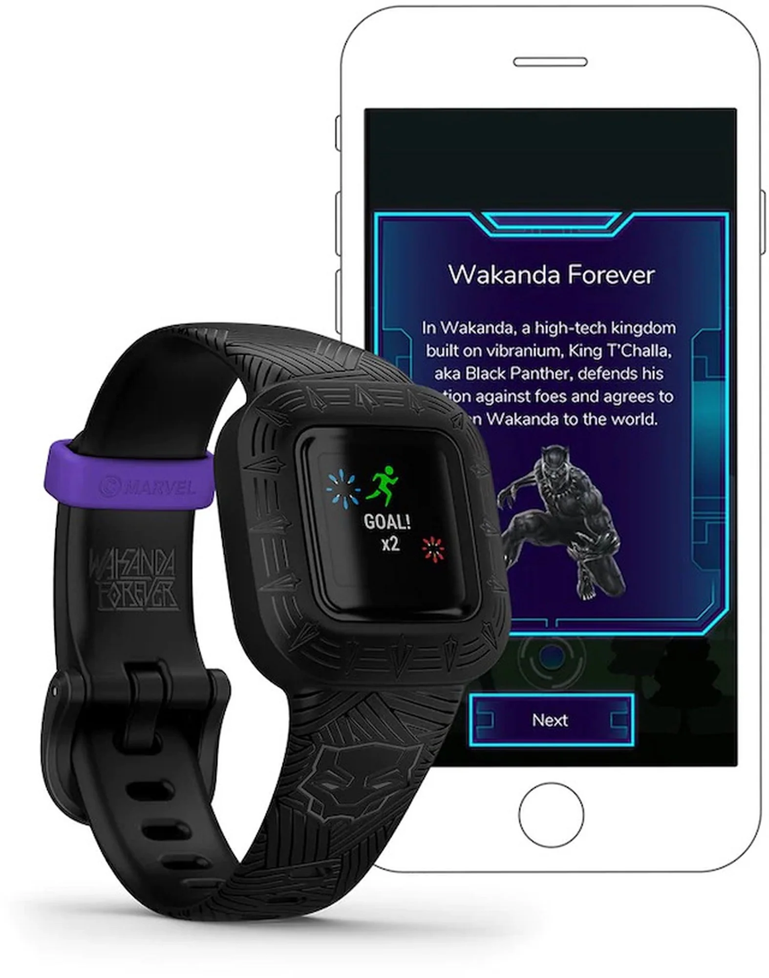 GARMIN Vivofit Jr 3 Marvel black panther watch - Image 3