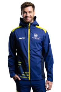 HUSQVARNA Team Hardshell blue/yellow jacket - Image 3