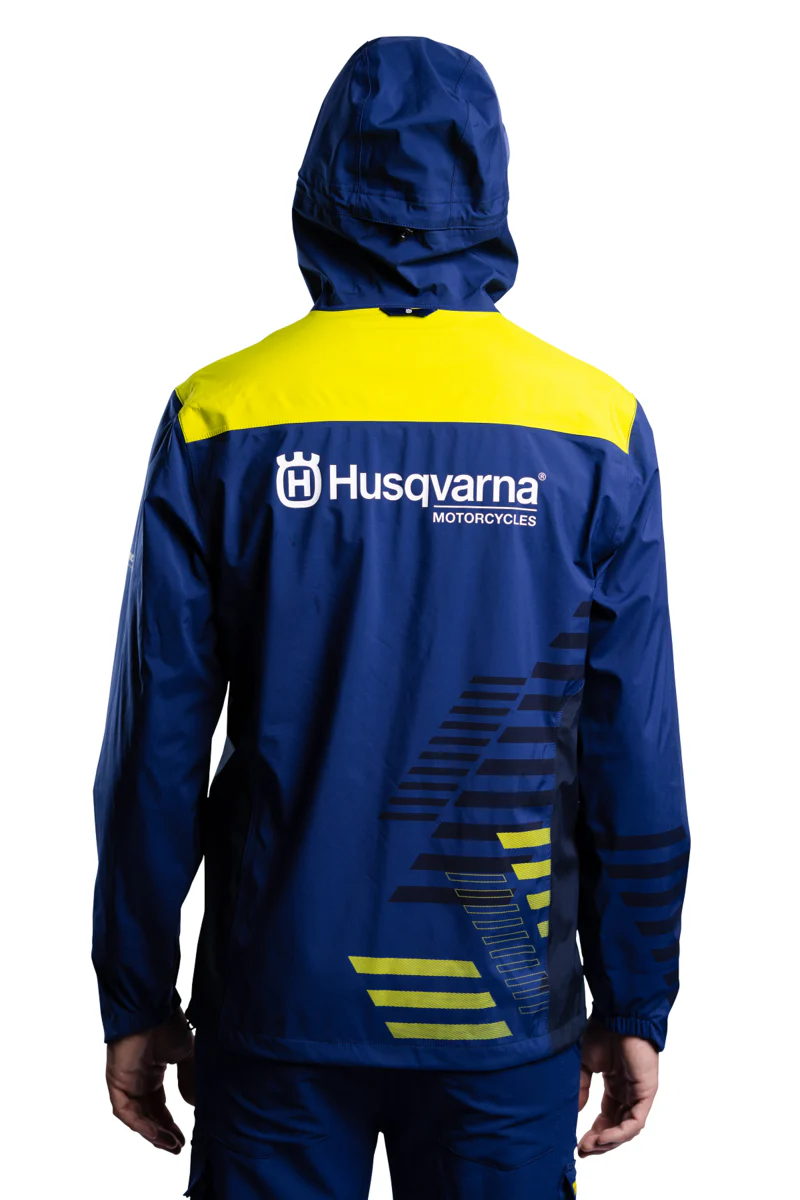HUSQVARNA Team Hardshell blue/yellow jacket - Image 4