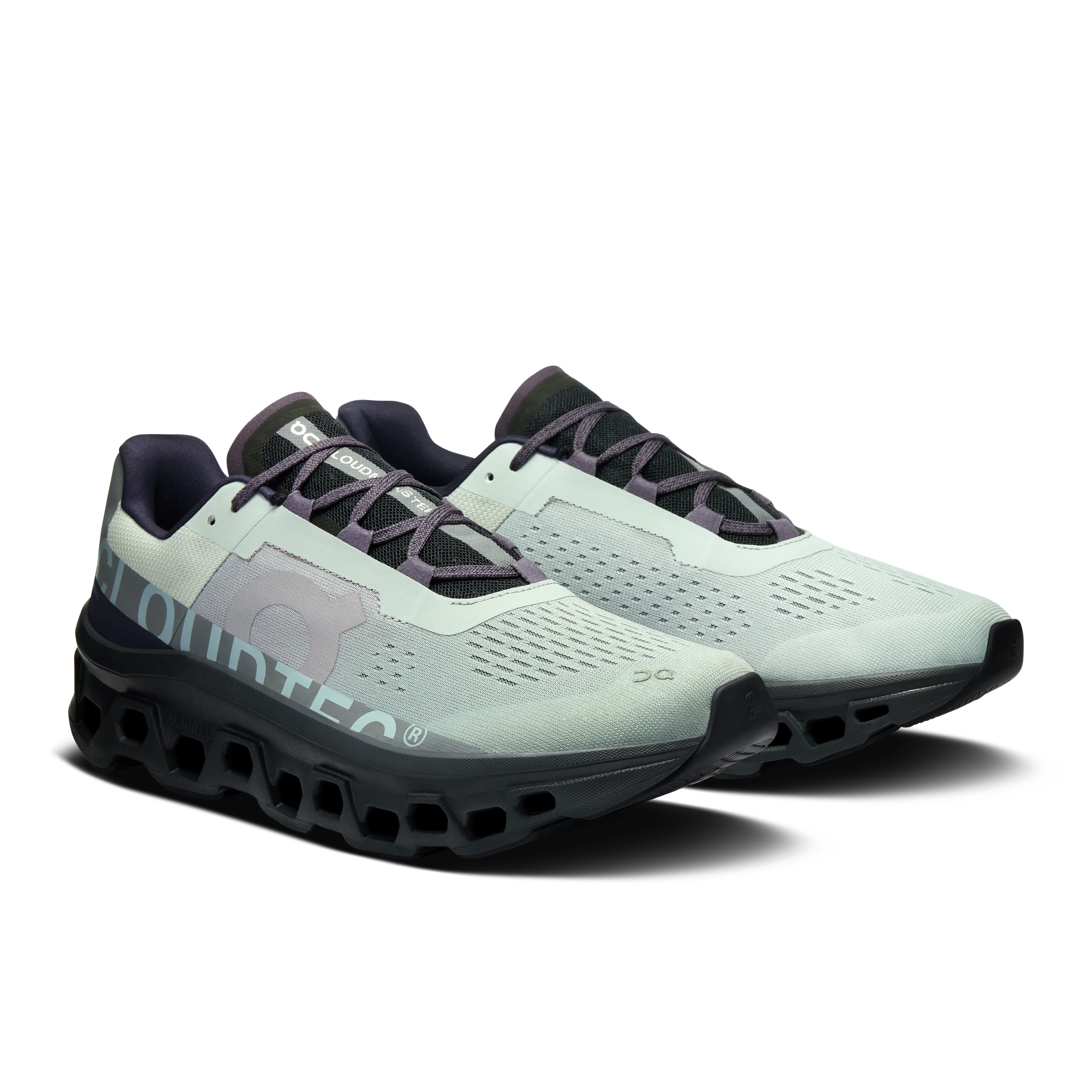 ON Cloudmonster grey/dark grey/black shoes