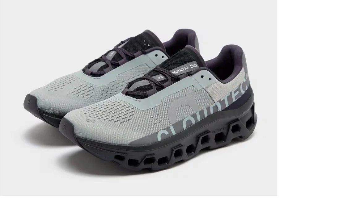 ON Cloudmonster grey/dark grey/black shoes - Image 2