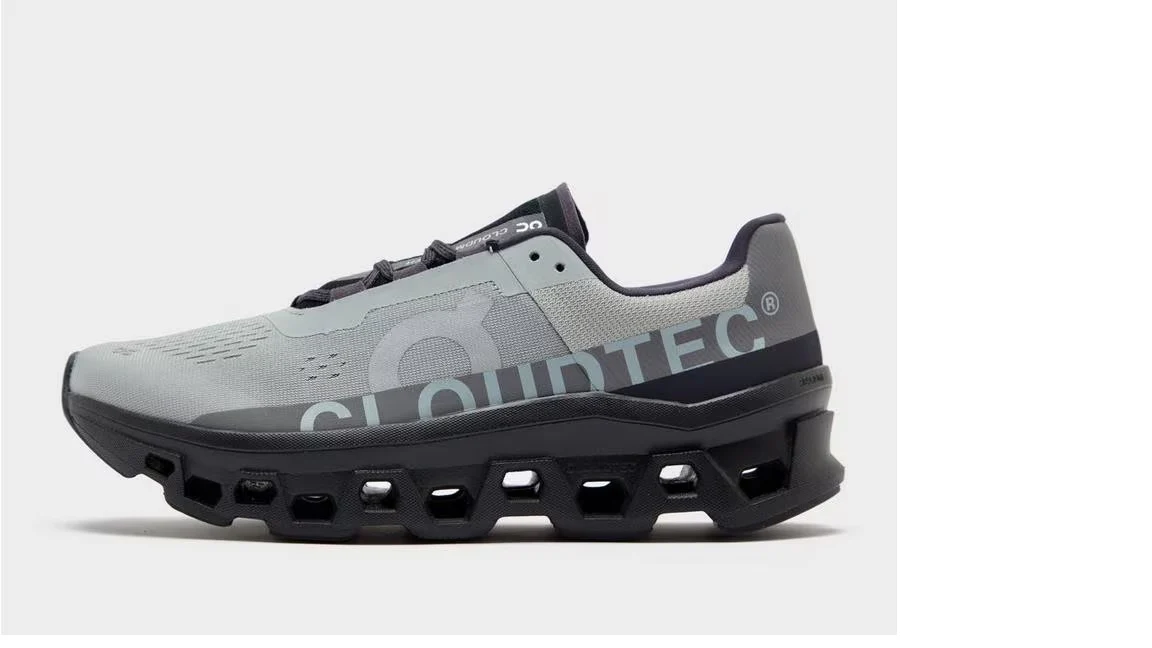 ON Cloudmonster grey/dark grey/black shoes - Image 3