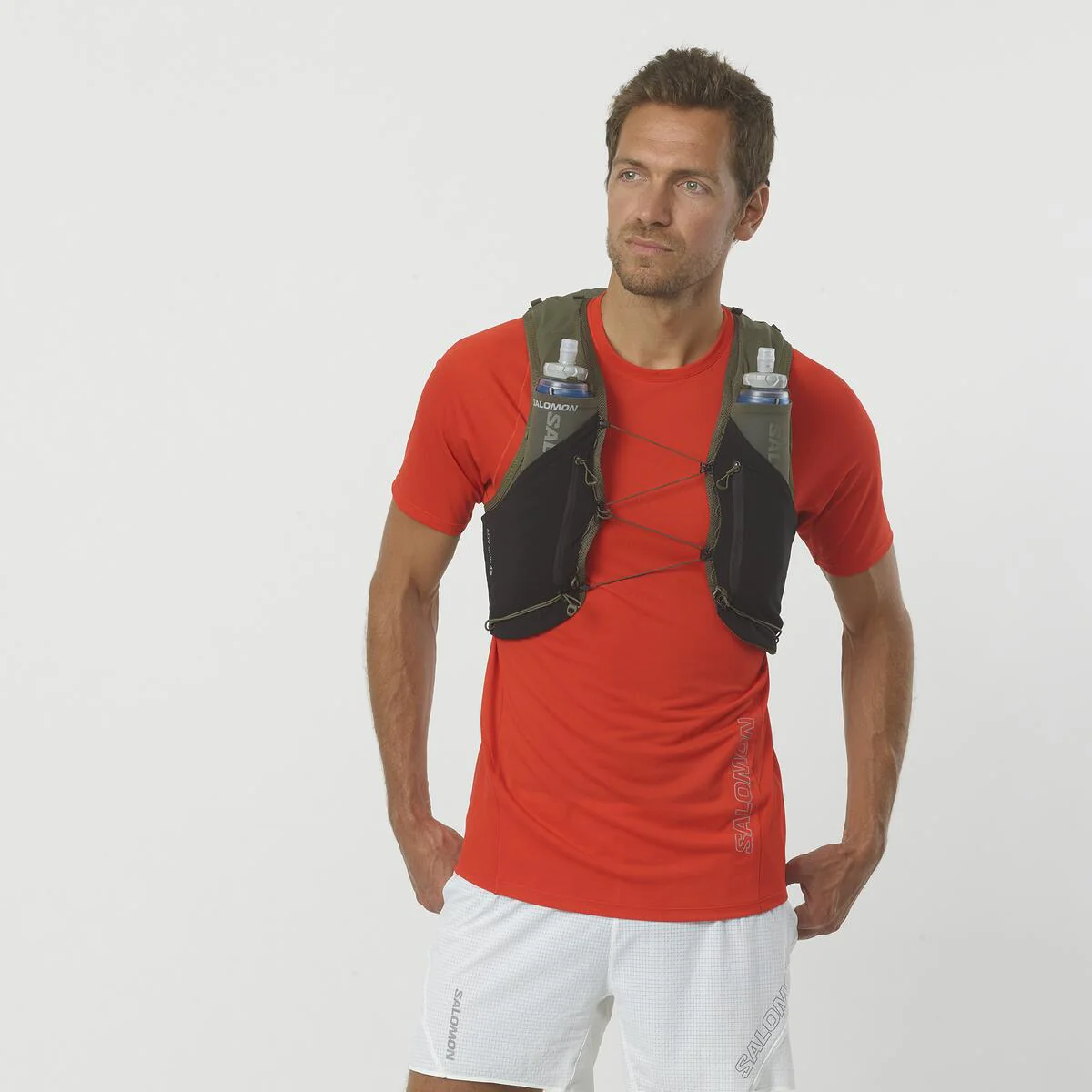 SALOMON Adv Skin 12 Set dark green/black vest with hydrants - Image 2