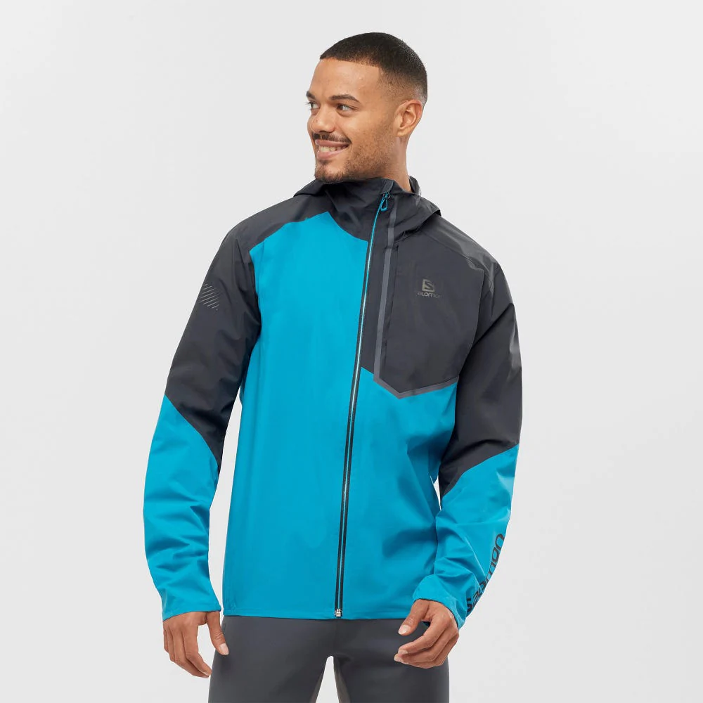 SALOMON Bonatti Trail WP blue/black hoodie - Image 2