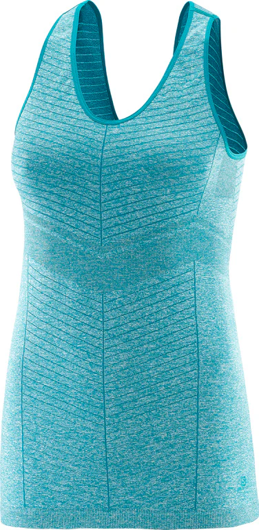 SALOMON Elevate Seamless Tank W blue/stripes sleeveless shirt