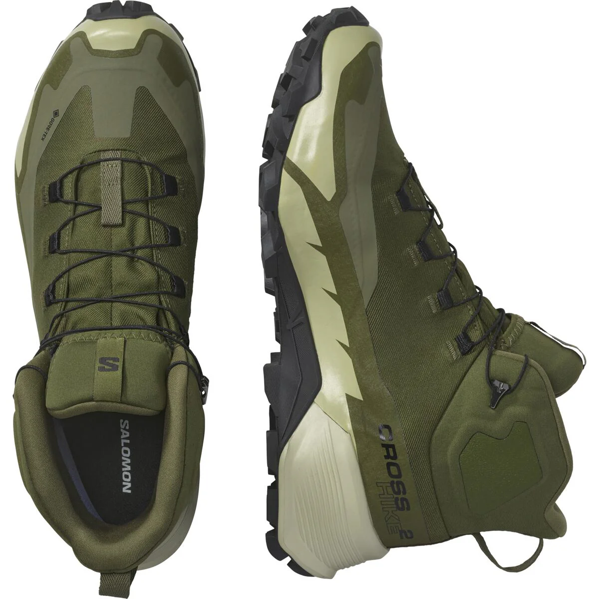 SALOMON Cross Hike Mid GTX 2 camo green/grey shoes - Image 3