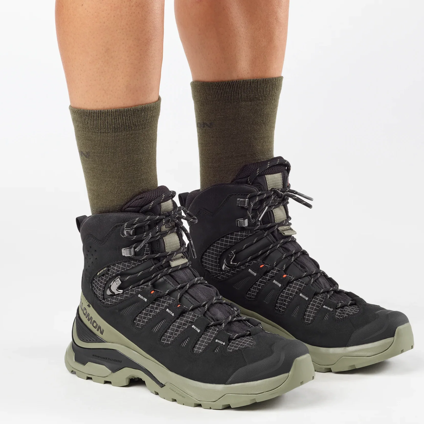 SALOMON Quest 5 GTX black/deep litchen green/black shoes - Image 6