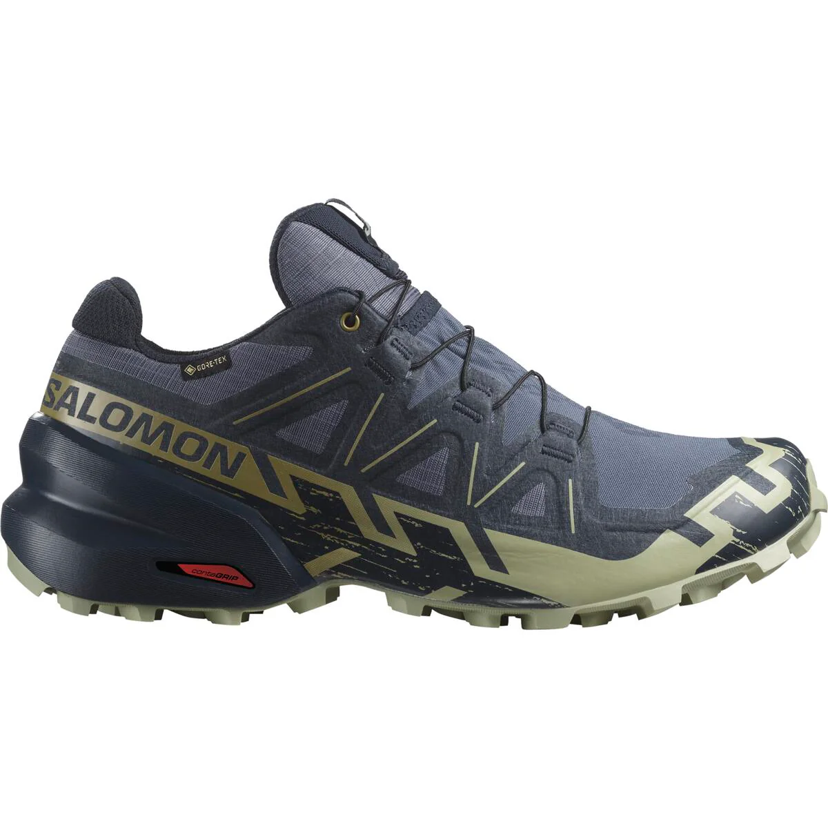 SALOMON Speedcross 6 GTX dark blue/beige shoes - Image 2