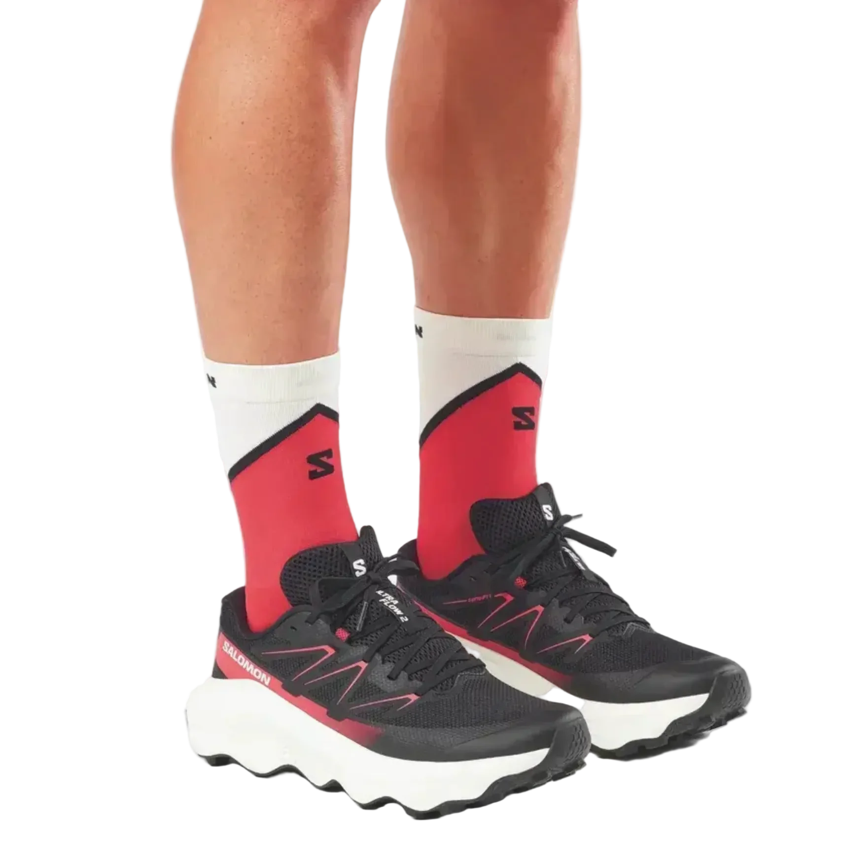 SALOMON Ultra Flow 2 black/vanilla ice/fiery red shoes - Image 6