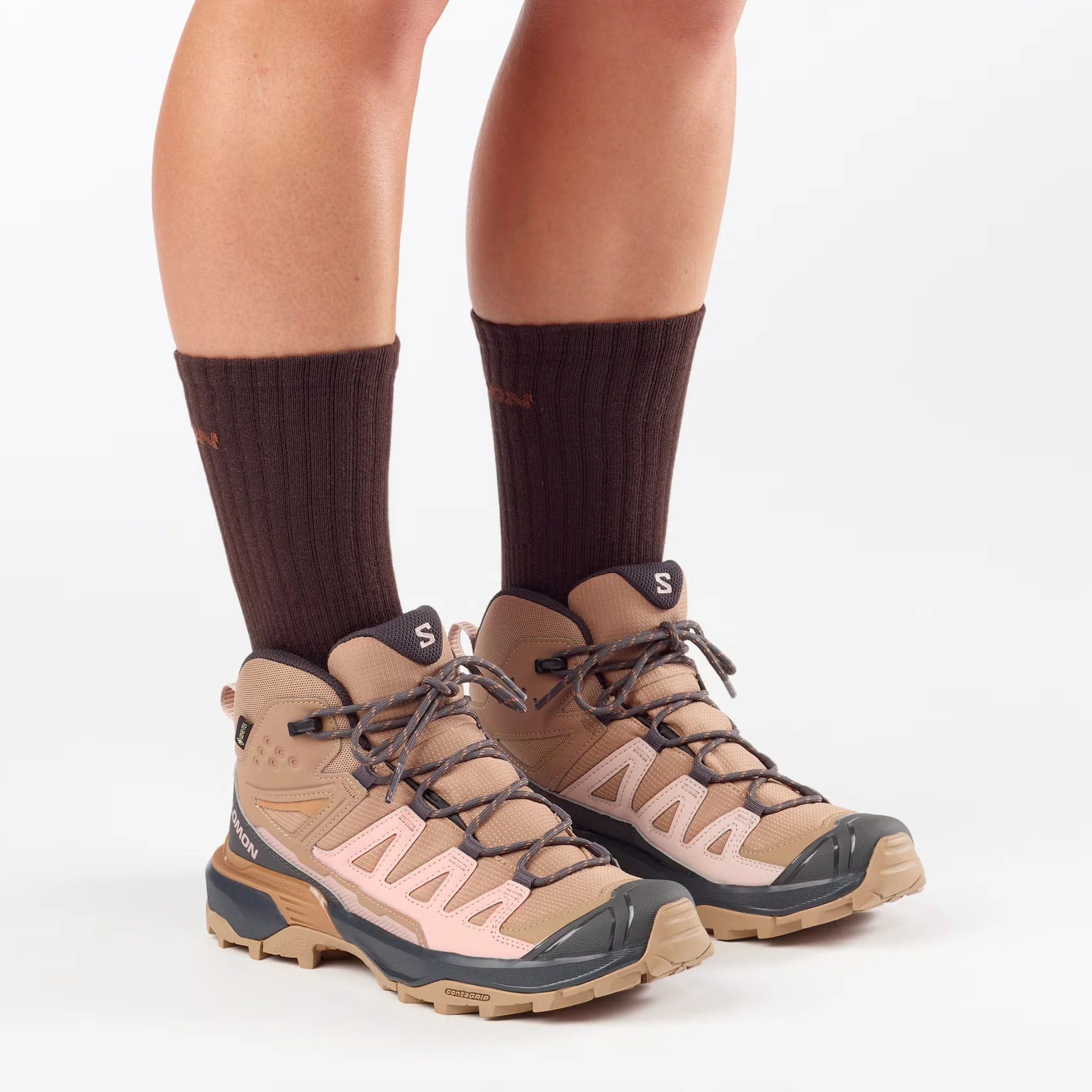 SALOMON X Ultra 360 Mid GTX W burro/shadow gray/pecan brown shoes - Image 5