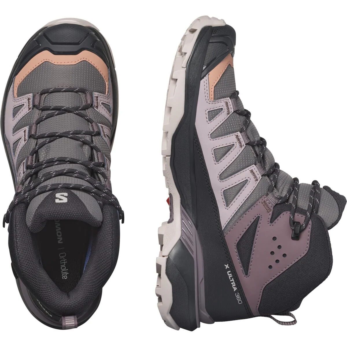 SALOMON X Ultra 360 Mid GTX W violet/peach/black shoes - Image 3