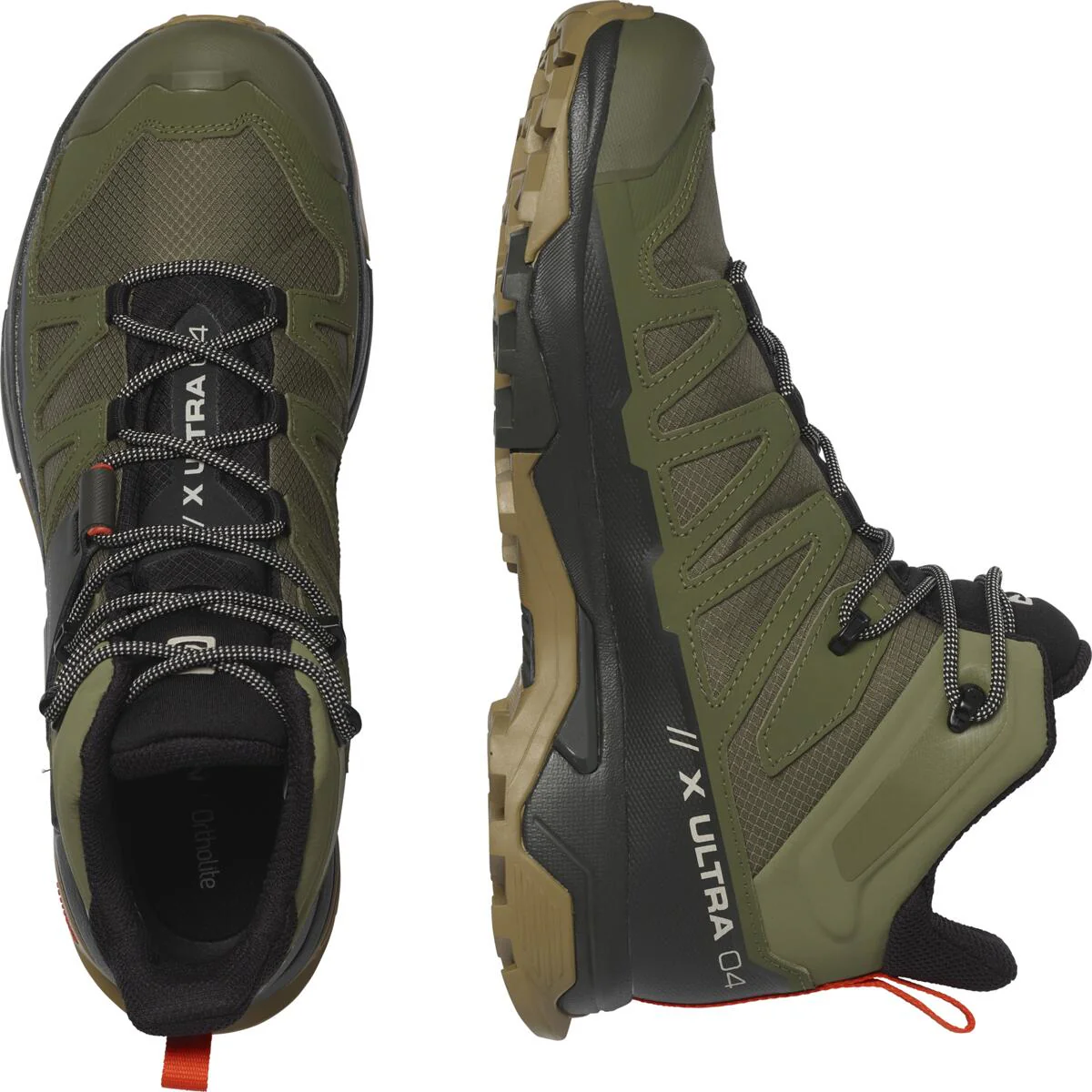 SALOMON X Ultra 4 Mid GTX deep lichen green/peat/kelp shoes - Image 3
