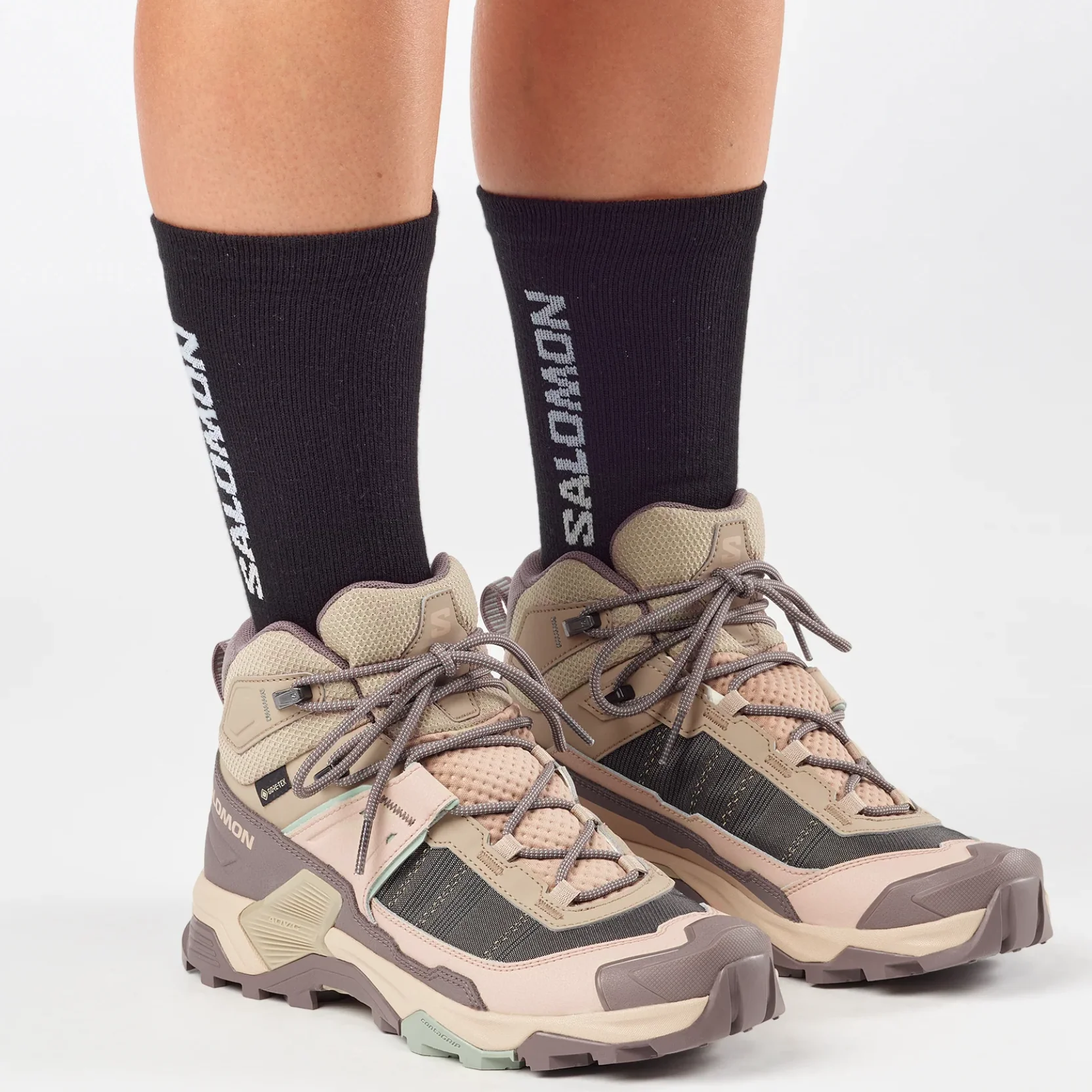 SALOMON X Ultra 5 Mid GTX W iron/desert tan/green milieu shoes - Image 5