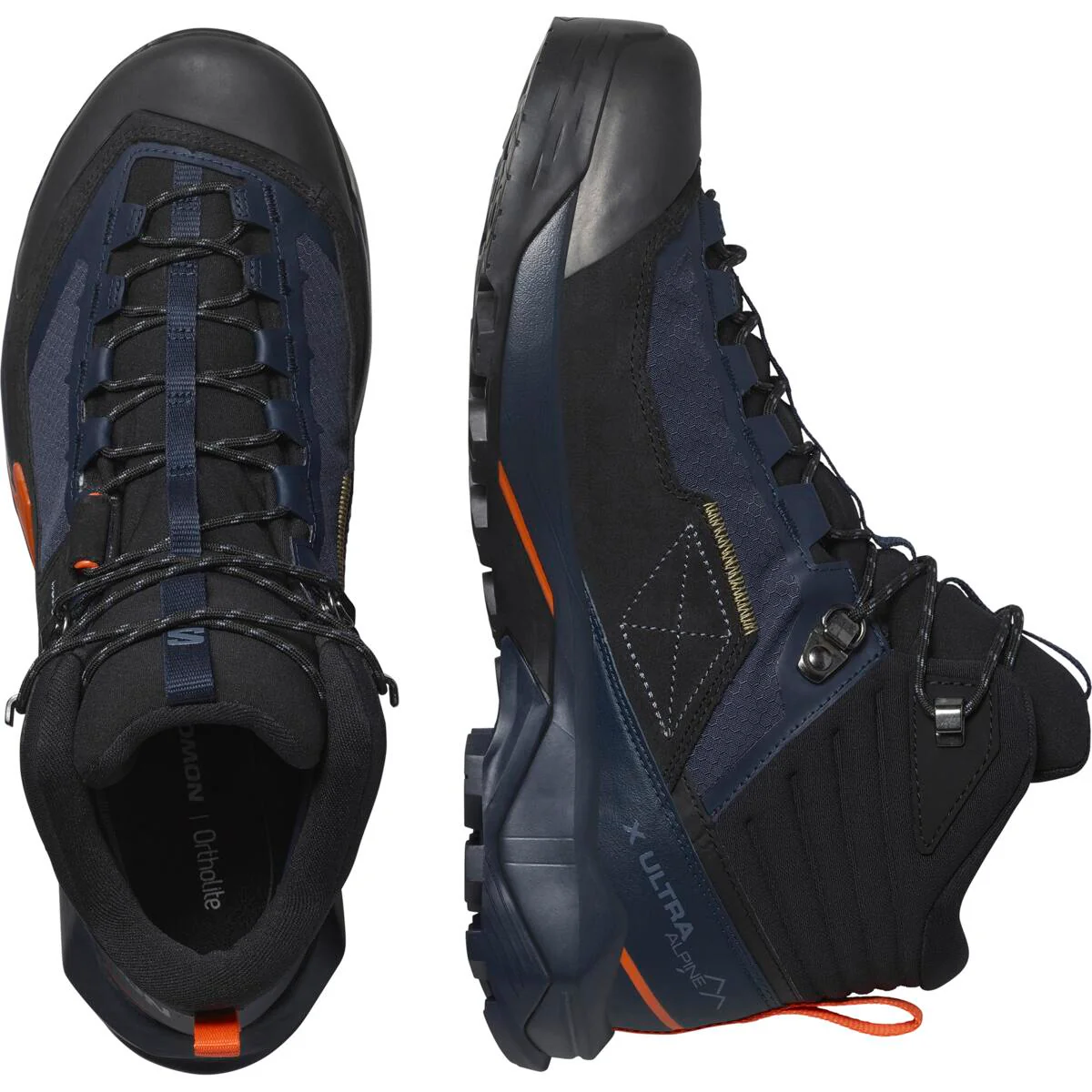SALOMON X Ultra Alpine Mid GTX black/dark blue/orange shoes - Image 3