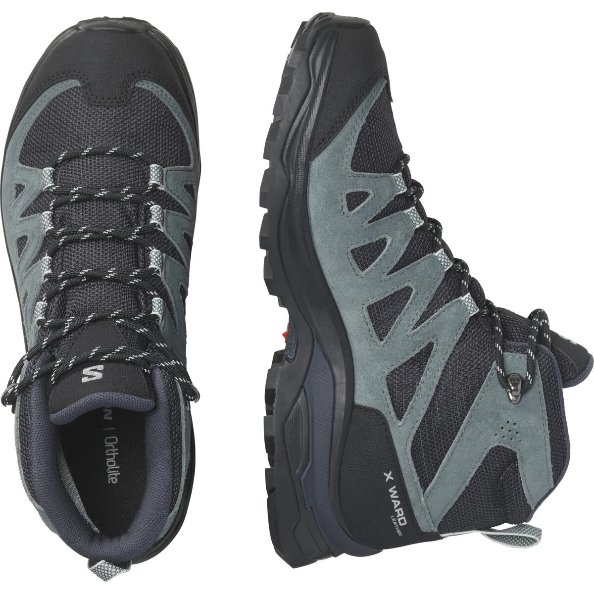 SALOMON X Ward Leather Mid GTX W black/grey shoes - Image 3