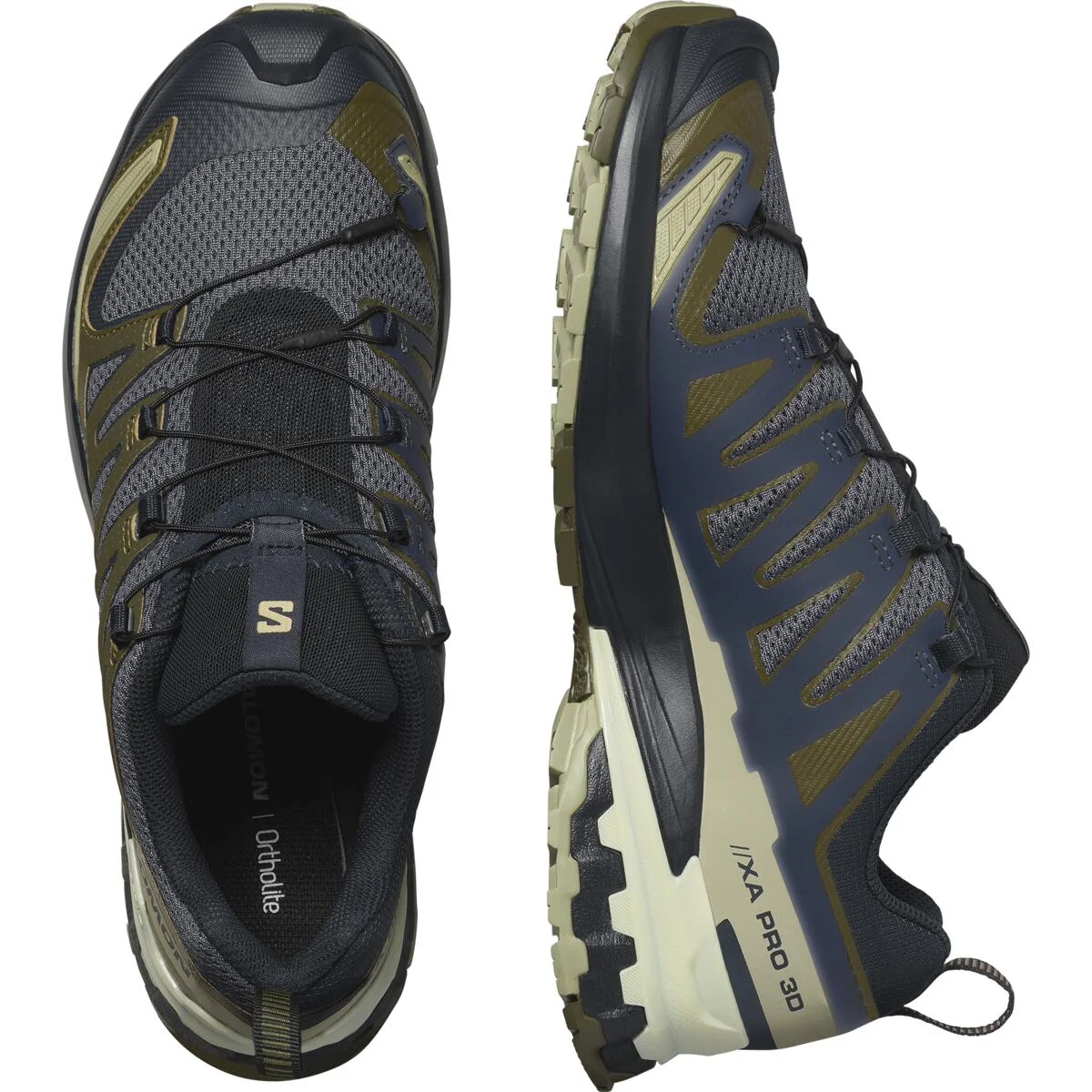SALOMON XA Pro 3D V9 dark blue/dark green shoes - Image 3