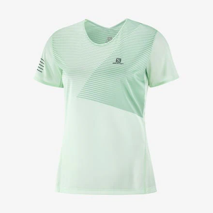 SALOMON Sense Tee W light blue stripes T-shirt