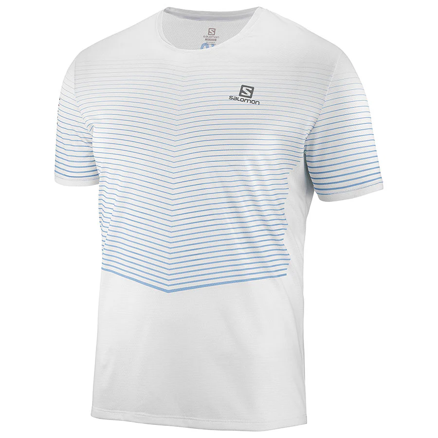 SALOMON Sense Tee white/blue stripes T-shirt