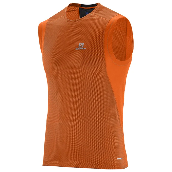 SALOMON Trail Runner Sleeveless Tee orange sleeveless shirt